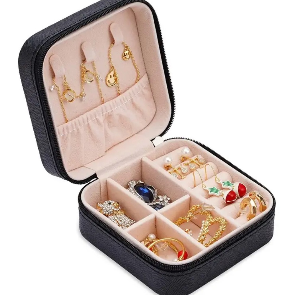 NEW| 1pc Black Jewelry Box Convenient Storage for Rings,Necklaces & Earrings - Picture 6 of 6